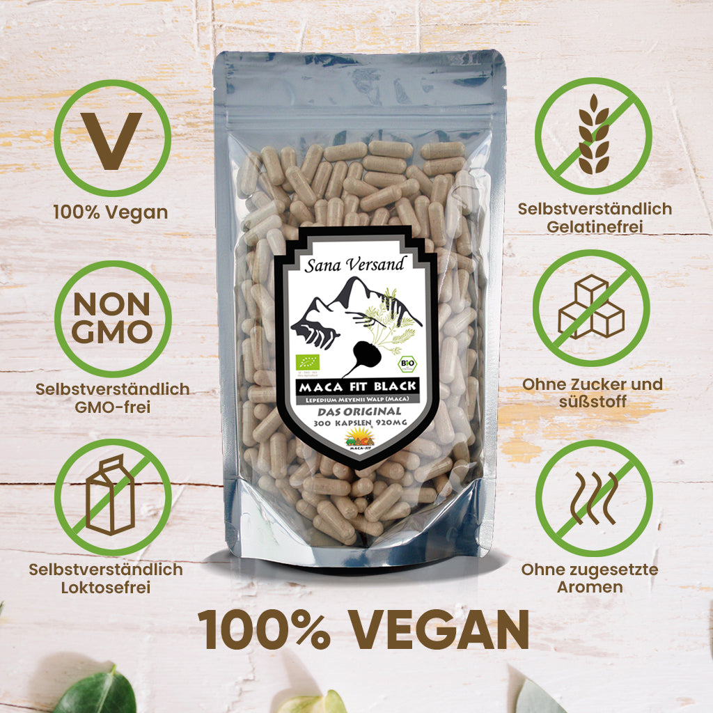 Maca Kapseln 300 Schwarz - Sana-Versand