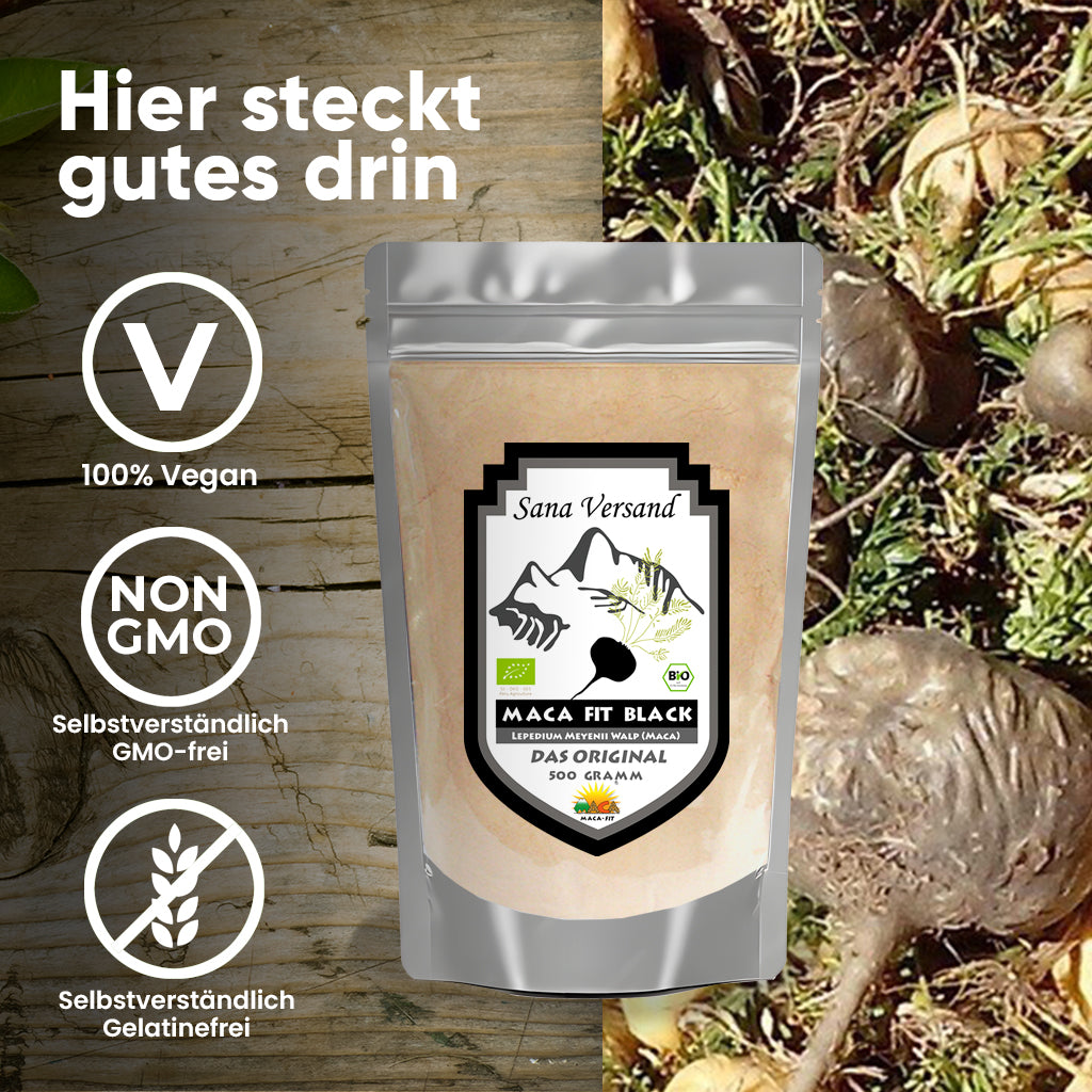 Schwarzes Macca Pulver 500g BIO 